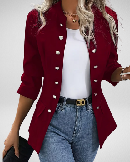女性用ミリタリースタイルダブルボタンジャケット