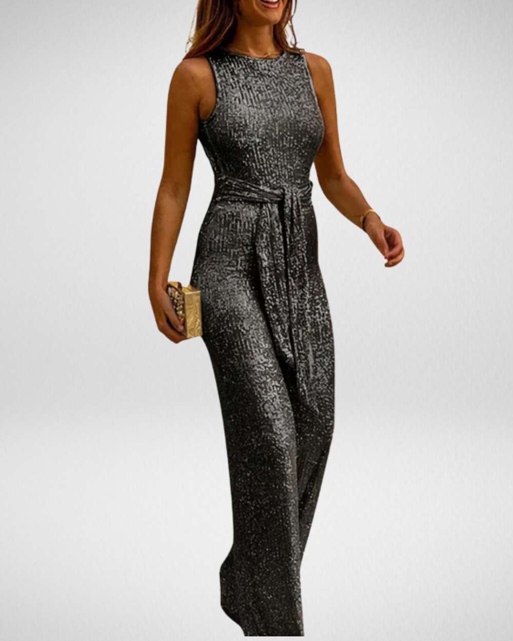 女性用バックオープン・スパンコールジャンプスーツ