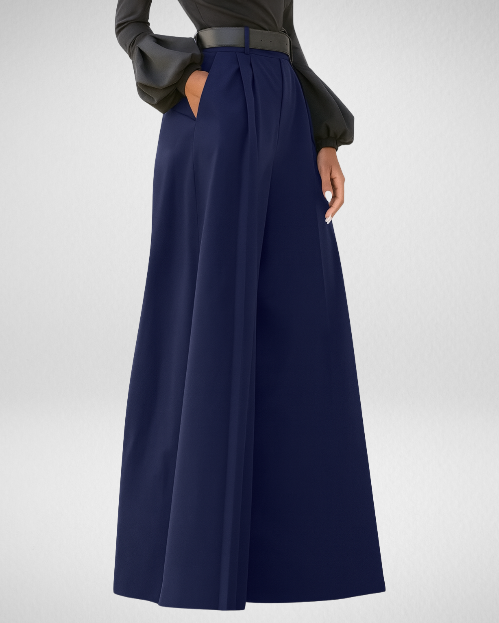 女性用ハイウエストワイドパンツ