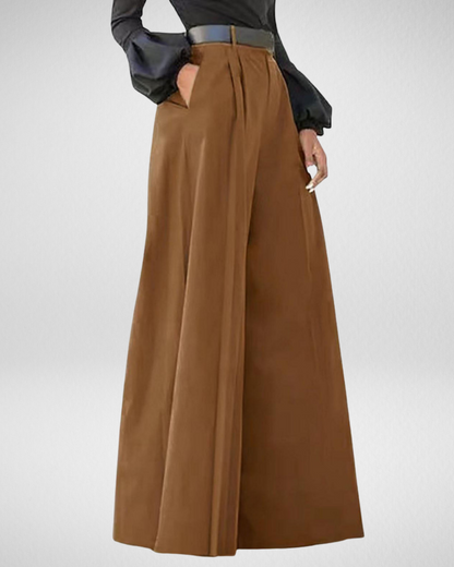 女性用ハイウエストワイドパンツ