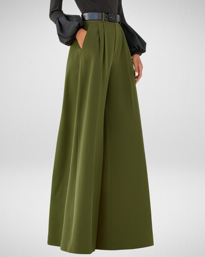 女性用ハイウエストワイドパンツ