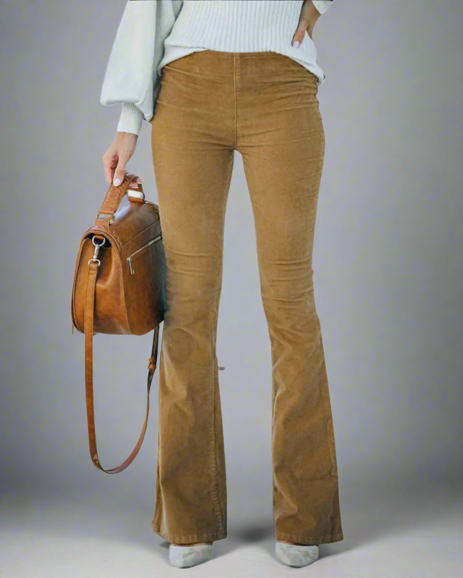 女性用フレアコーデュロイパンツ
