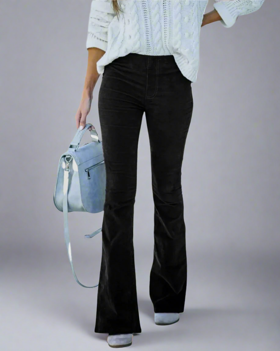 女性用フレアコーデュロイパンツ