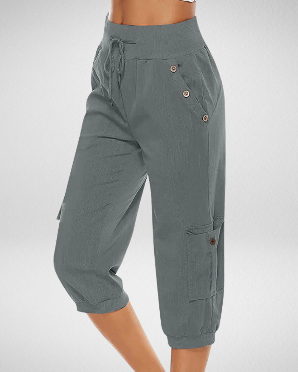 女性用カーゴ風クロップドパンツ