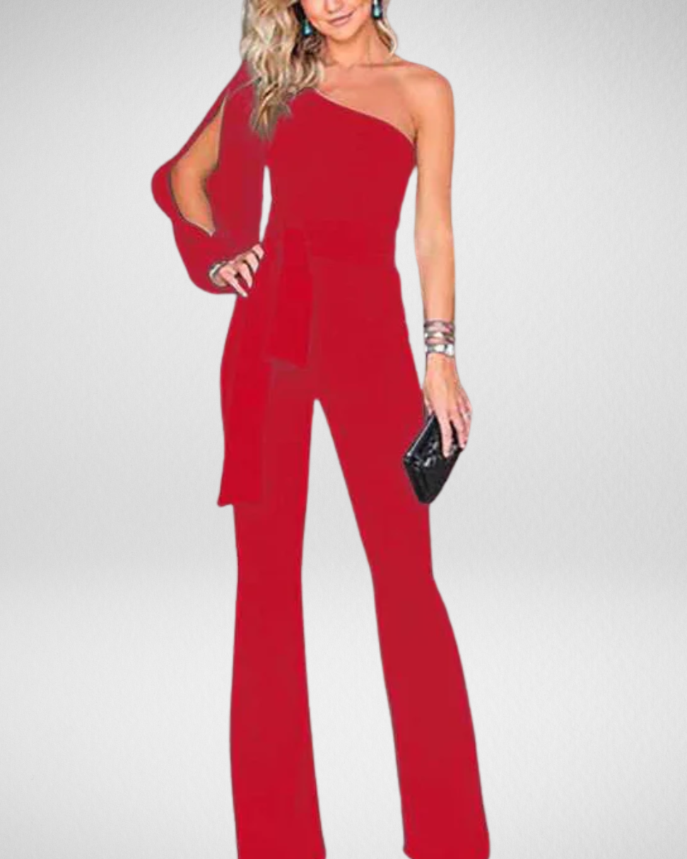 女性用ワンショルダー・オールインワンジャンプスーツ